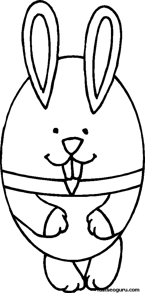 Printable Easter Bunny Egg Coloring Page for kids